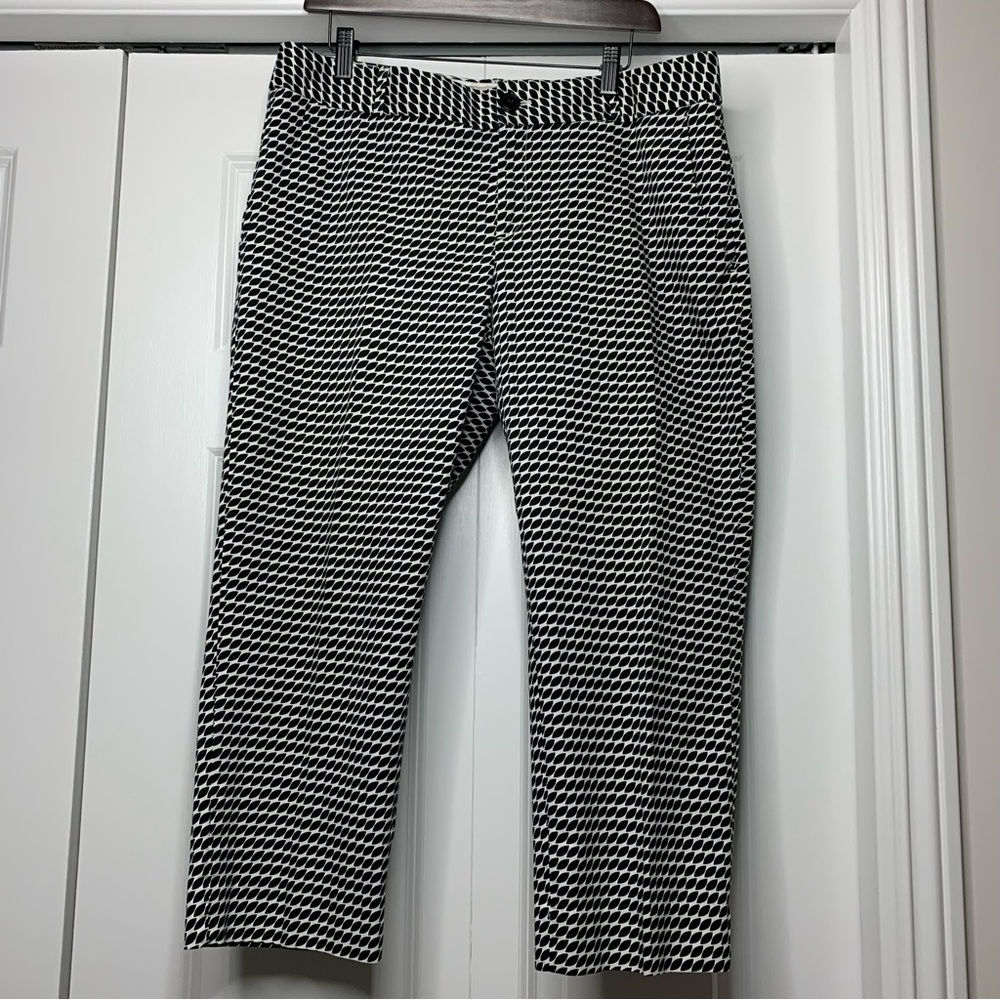 Banana Republic Hampton Pant Black White Houndstooth Pattern Women’s Size US 12